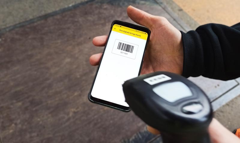 Kundenidentifikation Scanner und der brings App